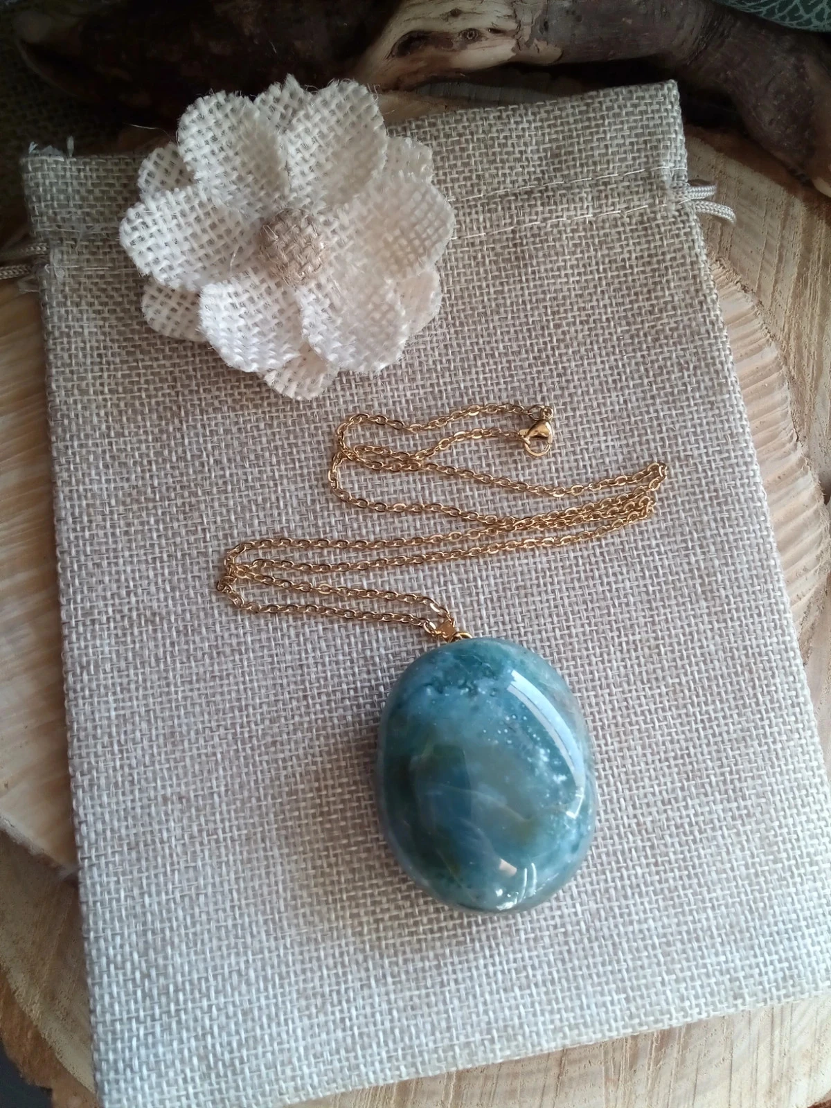 Collier pierre naturelle d'agate indienne – photo 2